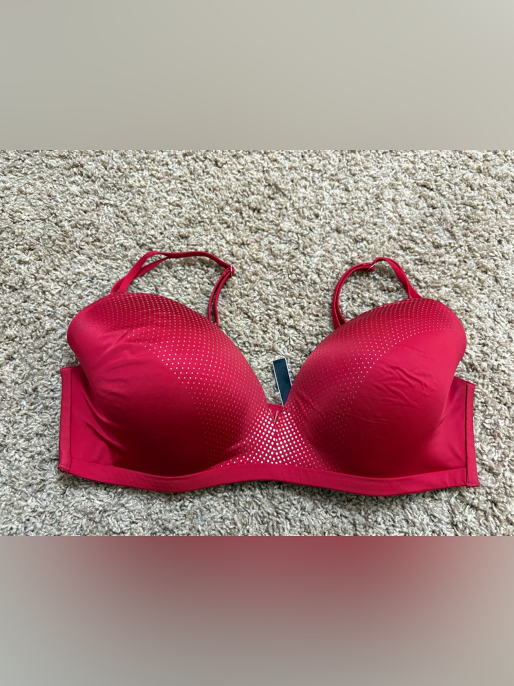 Victoria's Secret Red Padded Bra with Studded Dot Accents